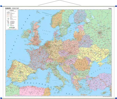 Immagine prodotto di Carta stradale dell'Europa versione inglese, 1:3 600 000