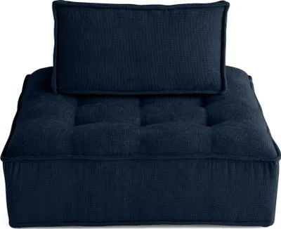 Image de Lisa Design Marisol - module d'assise - velours texturé , Bleu