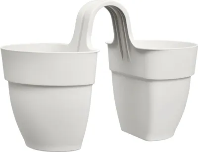 Produktbild von elho® Vibia campana Geländertopf Flower Twin Seidenweiß 21 cm - Kunststoff