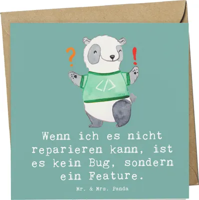 Produktbild von Mr. & Mrs. Panda Grußkarte Feature Charme - Meeresbrise - Geschenk, Berufsliebe, Geschenke für Berufstätige, faltkarte, Berufsgestaltung, Glückwunschkarte, Klappkarte