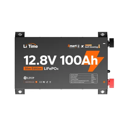 Produktbild von 12V 100Ah Ultra Slim LiFePO4 Mini Camper Batterie mit Bluetooth Selbsterwärmung