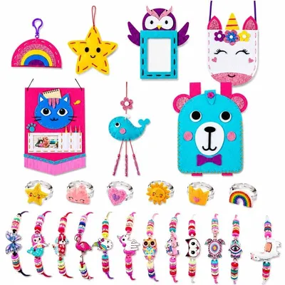 Produktbild von Filz Nähset Kinder Schmuck & Anhänger - 25 Teile - DIY Nähset ab 5 Jahren