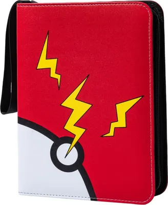 Produktbild von Sammelalbum für 400 Pokemon Karten mit Reißverschluss tragbar, Pokeball rot