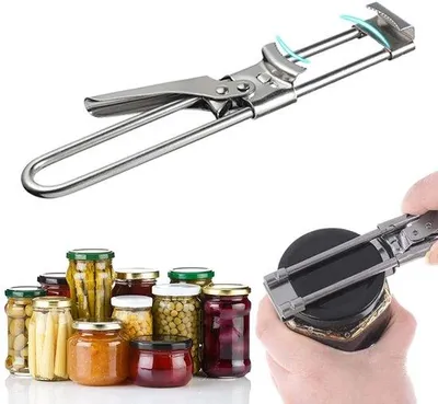 Productafbeelding van Ibenzoa® Multifunctionele doseerder- en dekselopener van roestvrij staal, verstelbaar – ergonomisch handvat, ideaal voor senioren en mensen met artritis