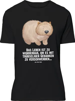 Produktbild von Mr. & Mrs. Panda Tshirt Wombat - Schwarz - Geschenk, T-Shirt Große Größen, Motivation, Lustiges, Lustige Sprüche, Shirt, Oversize, Australien, Spruch, Das Leben Ist schön