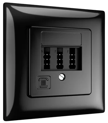 Produktbild von deleyCON 1 Stück Telefondose Unterputz TAE NF/F Anschlussdose NFF 2x Telefonanschluss + 1x Nebenstelle Fax Anrufbeantworter Modem NTBA DSL-Splitter Schwarz