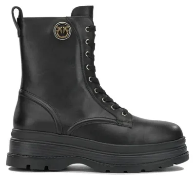 Produktbild von PINKO - Schwarze Lederstiefel für Damen - Größe 37