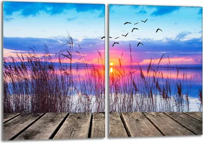 Image de Set de plaques de recouvrement pour cuisinière 2x40x52 cm Couverture de plaque vitrocéramique en verre Protection contre les éclaboussures, paysage soleil