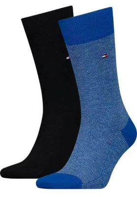 Zdjęcie produktu dla Skarpety męskie długie bawełniane 2 PARY Tommy Hilfiger niebieskie 39-42