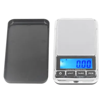 Zdjęcie produktu dla Cyfrowa waga kieszonkowa 500g/0.01g - przenośna mini waga precyzyjna z wyświetlaczem LCD, wysoka precyzja, idealna do biżuterii, gospodarstwa domowego i laboratorium