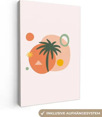 Produktbild von OneMillionCanvasses® - Leinwandbilder - 90x140 cm, Sommer - Design - Palme, Wandbilder Kunstdruck Wanddekoration - Wandschmucke - Schlafzimmer