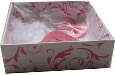 Productafbeelding van Witte acetaatdoosjes met rozenmotieven, 9x9x3cm