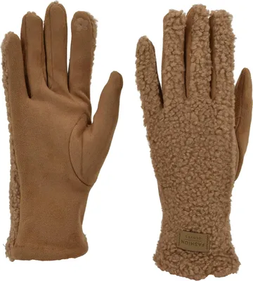 Produktbild von styleBREAKER Damen Touchscreen Handschuhe mit Teddyplüsch | Weiche warme Winter Fingerhandschuhe | Kuscheliger Smartphone Handschuh in vielen Farben