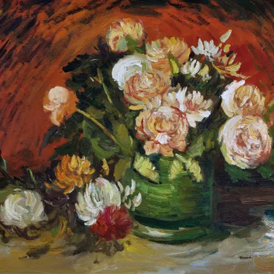 Produktbild von Vincent Van Gogh Kunstdruck Bild - Schale Mit Pfingstrosen Und Rosen, 1886 (100 x 100 cm)