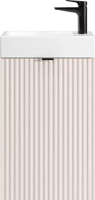 Produktbild von Handwaschbeckenschrank geriffelt - Tür wendbar - Beige - 60 x 40 x 22 - VAHIRA