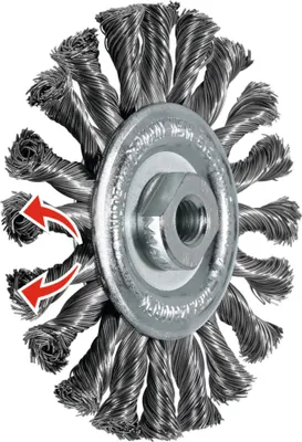 Produktbild von Lessmann Rundbürste Wechselzopfung, Stahldraht 0,50 mm, Bürsten-⌀xBohrungs-⌀ / Gewinde: 125XM14 mm