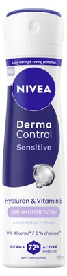 Zdjęcie produktu dla NIVEA Derma Control Sensitive, Kobiety, Antyperspirant, Dezodorant w spreju, Spray, 150 ml, 72 h