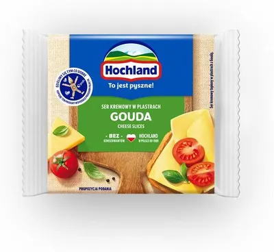 Zdjęcie produktu dla Hochland Gouda. Ser topiony w plastrach z goudą 130 g