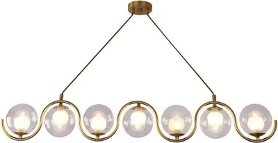 Zdjęcie produktu dla Lunares – Lampa wisząca 117 cm nad stół, złoty, mleczna kula