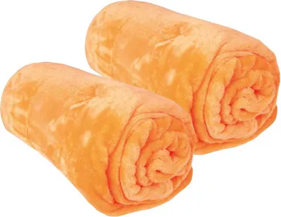 Obrázek produktu pro Příjemná deka "Celina" v balení po 2 kusech - vysoce kvalitní huňatá deka, 130 x 170 cm - oranžová