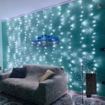 LED-Lichtgordijn 300 LEDs 3x3 m 8 Modi kaltweiß
