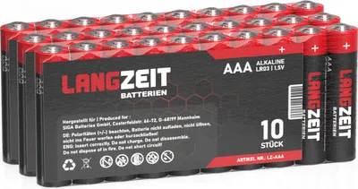 Produktbild von Langzeit Batterien AAA 30 Stück Alkaline Micro LR03 1,5V Batterie 30 stk pack