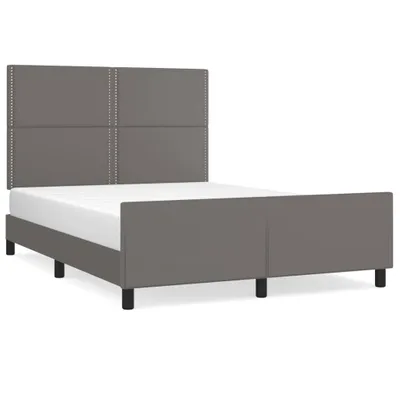 Obrázek produktu pro Rám postele s čelem šedý 140x190 cm umělá kůže