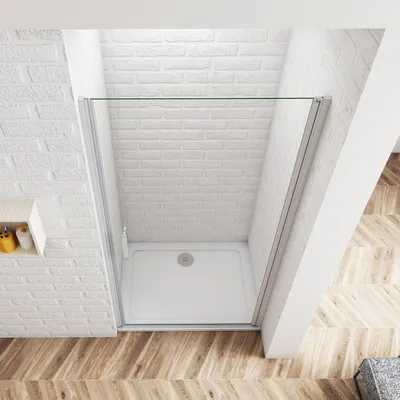 Produktbild von 76X185cm Nischentür Drehtür Schwingtür Duschkabine Duschabtrennung Dusche 5mm ESG-Sicherheitsglas