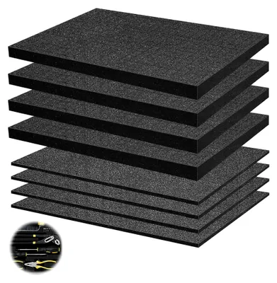 Produktbild von Rasterschaumstoff Würfelschaum 400 x 300 x 2,5 mm / 400 x 300 x 10 mm für Werkzeugkoffer und Kamerakoffer