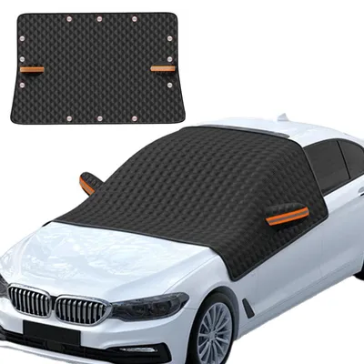 Obrázek produktu pro Ochranná clona na přední sklo do auta, skládací, vhodná pro zimu, ochrana proti námraze a UV záření, rozměry 238x218 cm, s 12 magnety