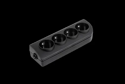Obrázok produktu pre Predlžovacia zásuvka x 4 s uzemnením čierna GN-40-2