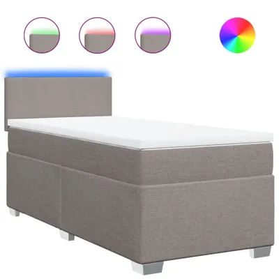 Produktbild von Boxspringbett mit Matratze Taupe 90x200 cm Stoff