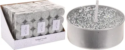 Image de Autres marques Bougies à réchaud pailletées 8 pièces Argent