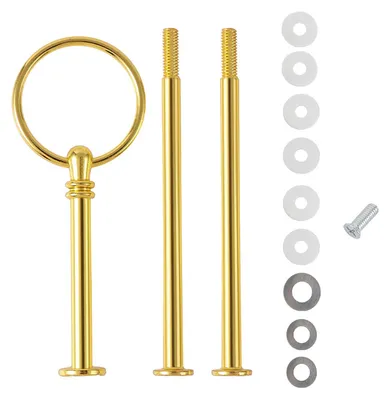 Produktbild von Tortenständer aus Metall - 3 Etagen - Präsentation von Gebäck - Goldfarben