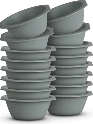 Zdjęcie produktu dla zestaw 16 plastikowych misek Plastikowa miska - nie zawiera BPA - można myć w zmywarce - (Ø15,5 cm / zielony) nietłukący PP - miska na płatki śniadaniowe dla dzieci - sałatka z makaronem
