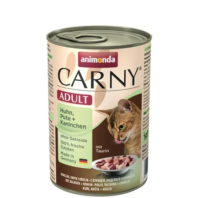 Produktbild von animonda Carny chicken, turkey + rabbit, Adult, Huhn, Kaninchen, Truthahn, 400 g, Getreidefrei, Ohne Soja