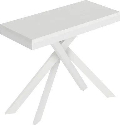 Zdjęcie produktu dla Rozkładany stół konsolowy 90x40/300 cm Saki Evolution biały jesion biała rama