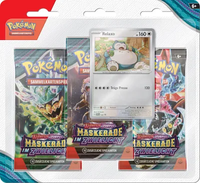 Produktbild von Pokémon 3er-Pack-Blister Karmesin & Purpur - Maskerade im Zwielicht: Relaxo