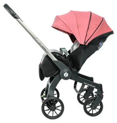 Imagen del producto de Cochecito para bebé, plegado con un solo clic, ruedas con sistema de amortiguación, color rosa (modelo G308)