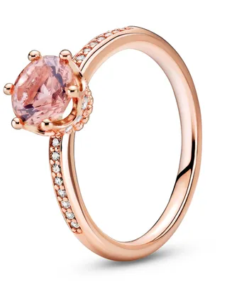 Produktbild von Pandora Rosafarbene, funkelnde Krone Solitär-Ring 188289C01 Damenring, Ringgröße:52