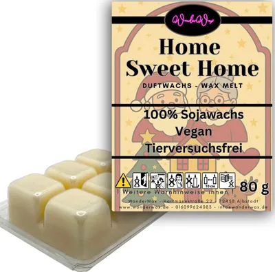 Produktbild von WonderWax Duftwachs Weihnachten Wax Melts für Duftlampe, 6 Würfel Duftmelt Wachsmelt Sojawachs Duftwachs Würfel für Raumdüfte, Wachs Duftöl Winter Indoor Schmelzen für Aromalampe Home Sweet Home