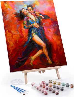 Produktbild von Malen nach Zahlen "Tanz" 40x50cm mit Rahmen und Staffelei - Paint by Numbers für Erwachsene & Kinder