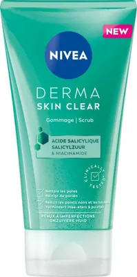 Zdjęcie produktu dla NIVEA - Peeling do twarzy - DERMA Oczyszczanie skóry - Dla skóry z niedoskonałościami - Z kwasem salicylowym (AHA) i niacynamidem - Przeciw trądzikowi i zaskórnikom - 150 ml - 1 szt