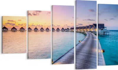 Produktbild von Bild auf Leinwand - Leinwandbild - Malediven Meer - 100x60cm - Wand Bild - Wanddeko - Wandbilder - Leinwanddruck - Bilder - Kunstdruck - Wanddekoration - Leinwand bilder - Wandkunst - EG100x60-4082