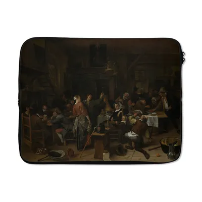 Produktbild von MuchoWow® Laptop Hülle 17 Zoll Laptoptasche Prinsjesdag - Jan Steen - Zipper - Schutzabdeckung