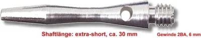 Produktbild von Karella Alu Shafts / Schäfte Silber extra short 30mm