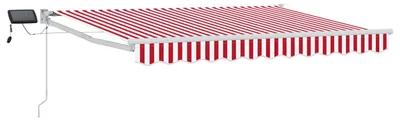 Image de Store rétractable manuel avec LEDs Rouge et Blanc 2,5 x 2 m