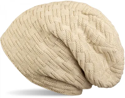 Produktbild von styleBREAKER Feinstrick Longbeanie Mütze mit Flecht Muster und warmem Fleece Innenfutter | Winter Strickmütze Uni elastisch weich bequem warm