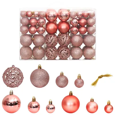 Image de vidaXL Boules de Noël 100 pièces Rose et rose 3 / 4 / 6 cm