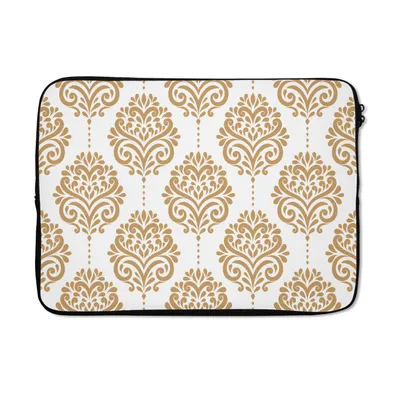 Produktbild von MuchoWow® Laptop Hülle 14 ZollVintage - Blumen - Gold - Design Laptoptasche - Laptoptasche - Stoßsicher - Schutzhaube